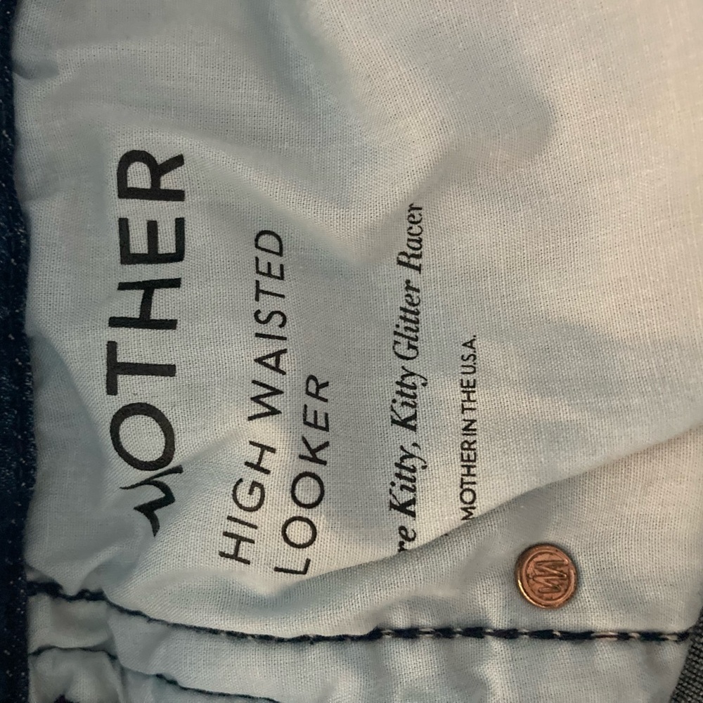 MOTHER Denim The Looker Ankle Skinny Jeans in Here Kitty Kitty Glitter - Picture 5 of 8